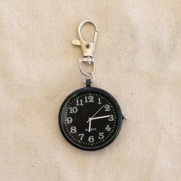 Other Accessories - Y2K Black Digital Pocket Watch Keychain Unisex Modern Accessory New